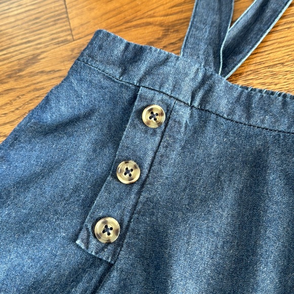 Copper Key Dillards Dark Chambray skirt w/ braces 3T & 6X sisters 👢🐴🌿 - Picture 3 of 4